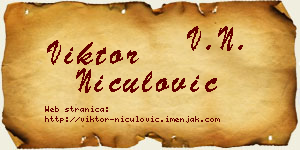 Viktor Niculović vizit kartica